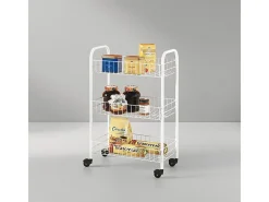 Carrinho de cozinha com 3 cestos Siena branco