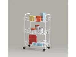 Carrinho de cozinha com 3 cestos Siena branco