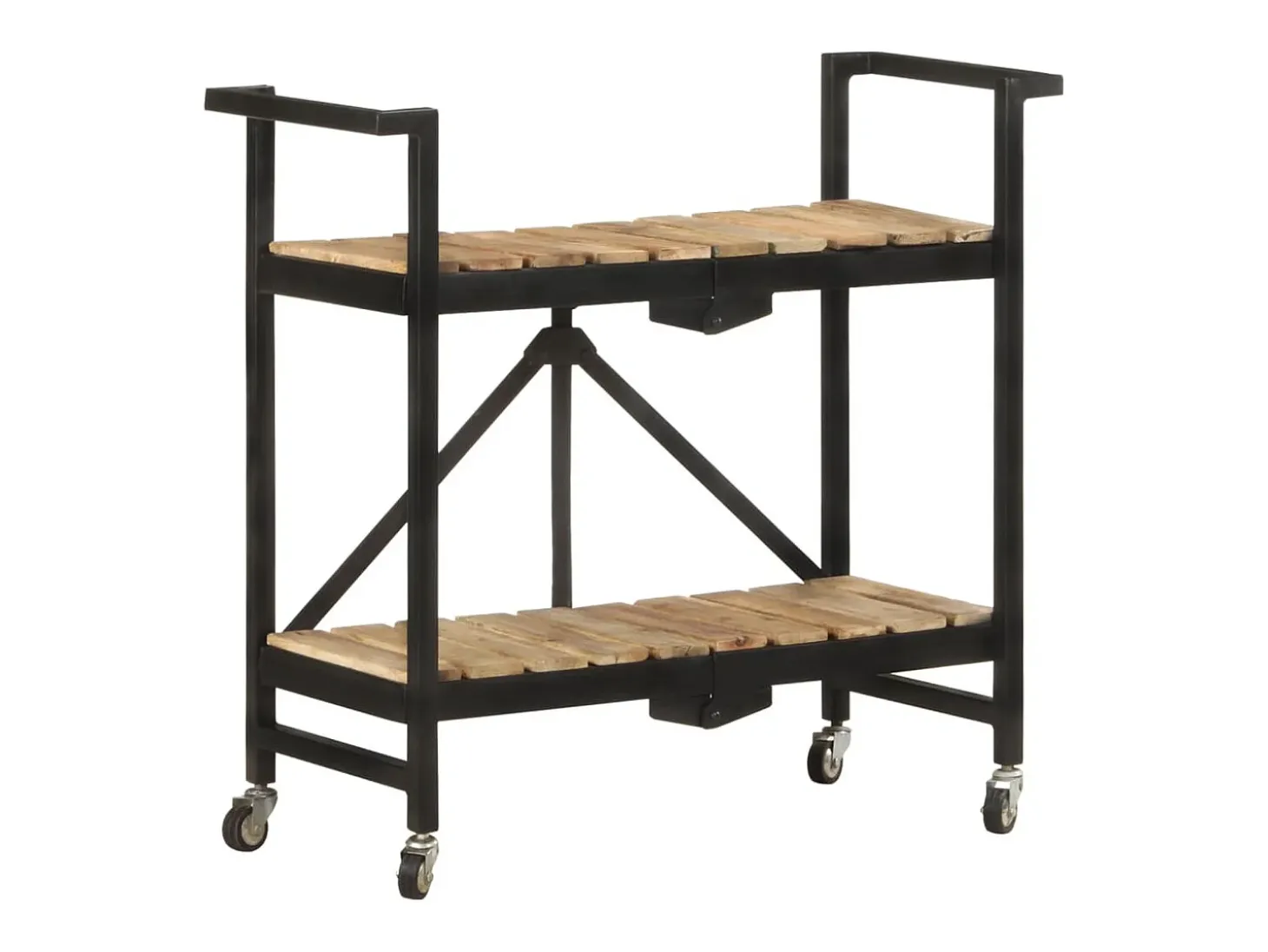 Carrinho de cozinha 87x36x81 cm madeira de mangueira maciça
