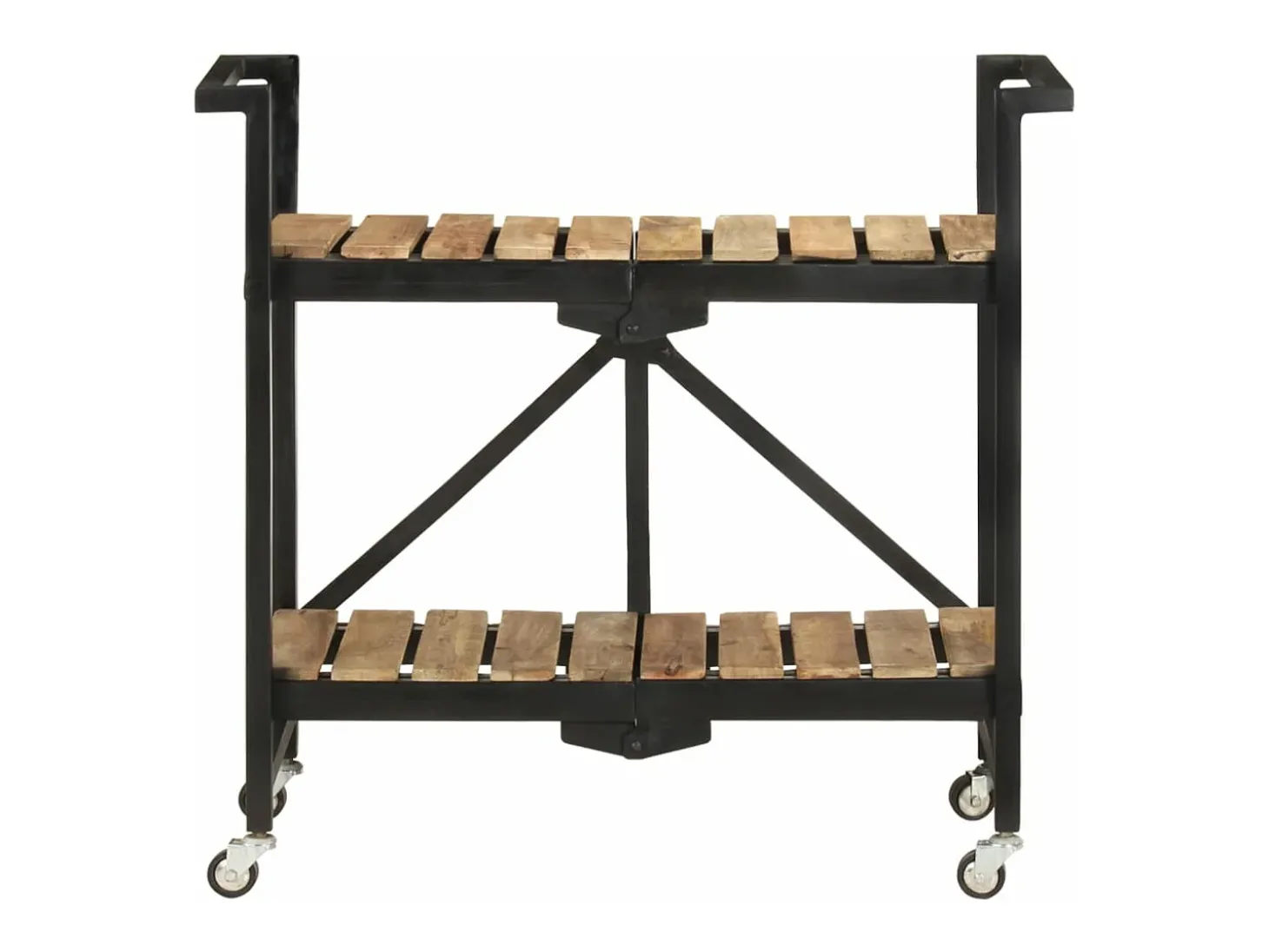Carrinho de cozinha 87x36x81 cm madeira de mangueira maciça