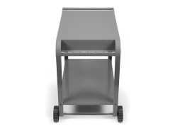 Carrinho Livoo GS168G para plancha 2-3 queimadores, aço cinza, bandejas espaçosas, ganchos ajustáveis, rodas dentadas