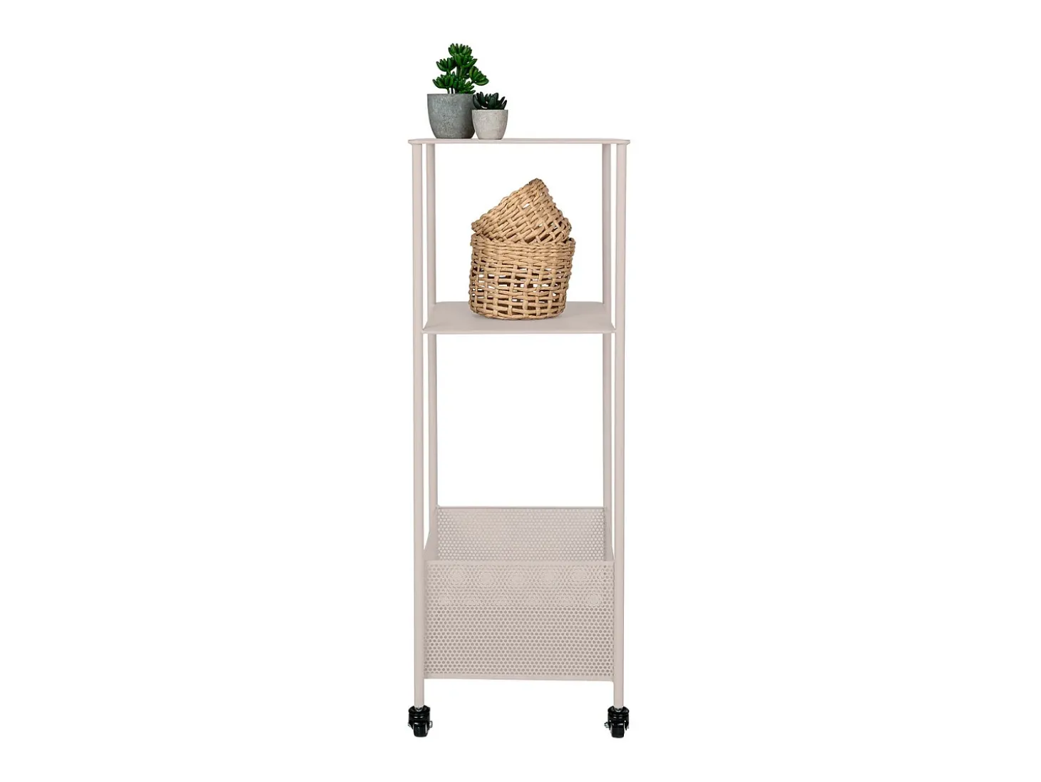Carrinho Torres, Bege, 35x35x100 cm, Kendra Home