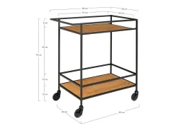 Carrinho Vita, Castanho, 68x40x79 cm, Kendra Home