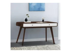 Cassie | Secretária com 2 Portas em Partical Board Nogueira e Branco