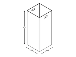 Cesta de Lavanderia VCM | Caixa de Lavanderia de Tecido | Descanso de Roupas | Dimensões aprox. A. 70 x L. 30 x P. 30 cm | Caixa de tecido - Zalo (creme)