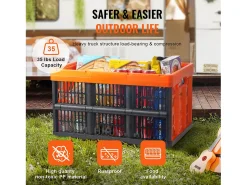 Cestas de Armazenamento SucceBuy Dobráveis, 45 L, Plástico Dobrável, Lote de 3, Empilháveis - Solução Prática para Organizar e Guardar Pertences