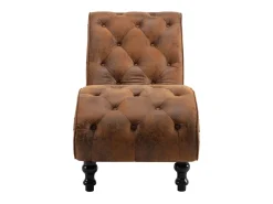 Chaise longue camurça artificial castanho PT442119