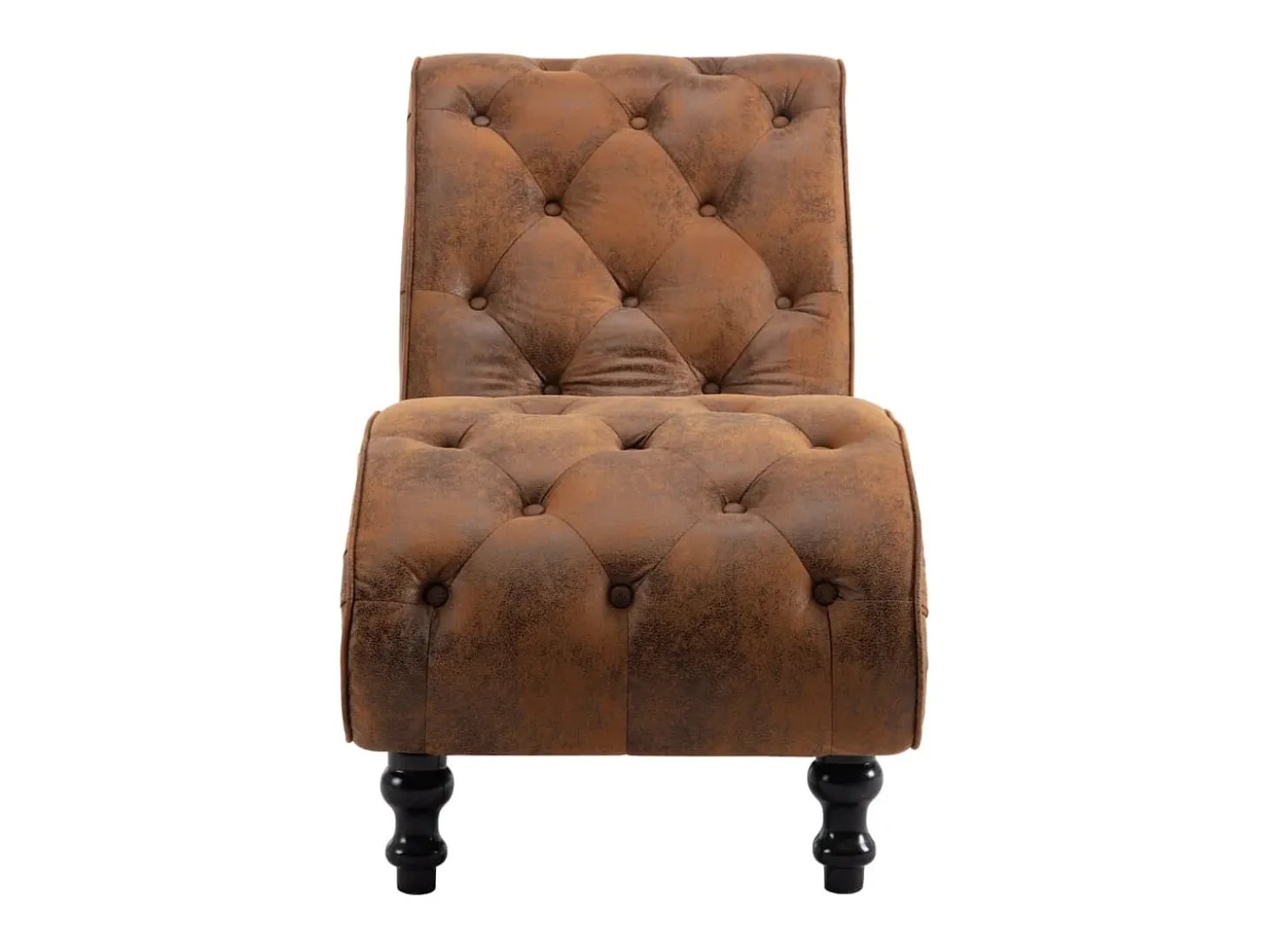 Chaise longue camurça artificial castanho PT442119