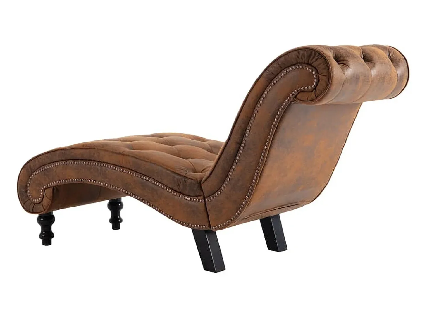 Chaise longue camurça artificial castanho PT442119