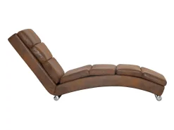 Chaise longue camurça artificial castanho PT146304