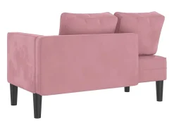 Chaise longue com almofadões veludo rosa PT564969