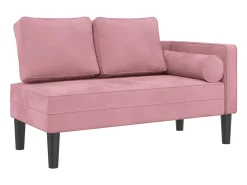 Chaise longue com almofadões veludo rosa PT564969