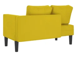 Chaise longue com almofadões veludo amarelo PT220922