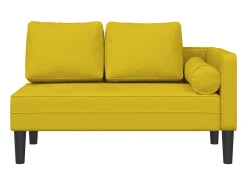 Chaise longue com almofadões veludo amarelo PT220922