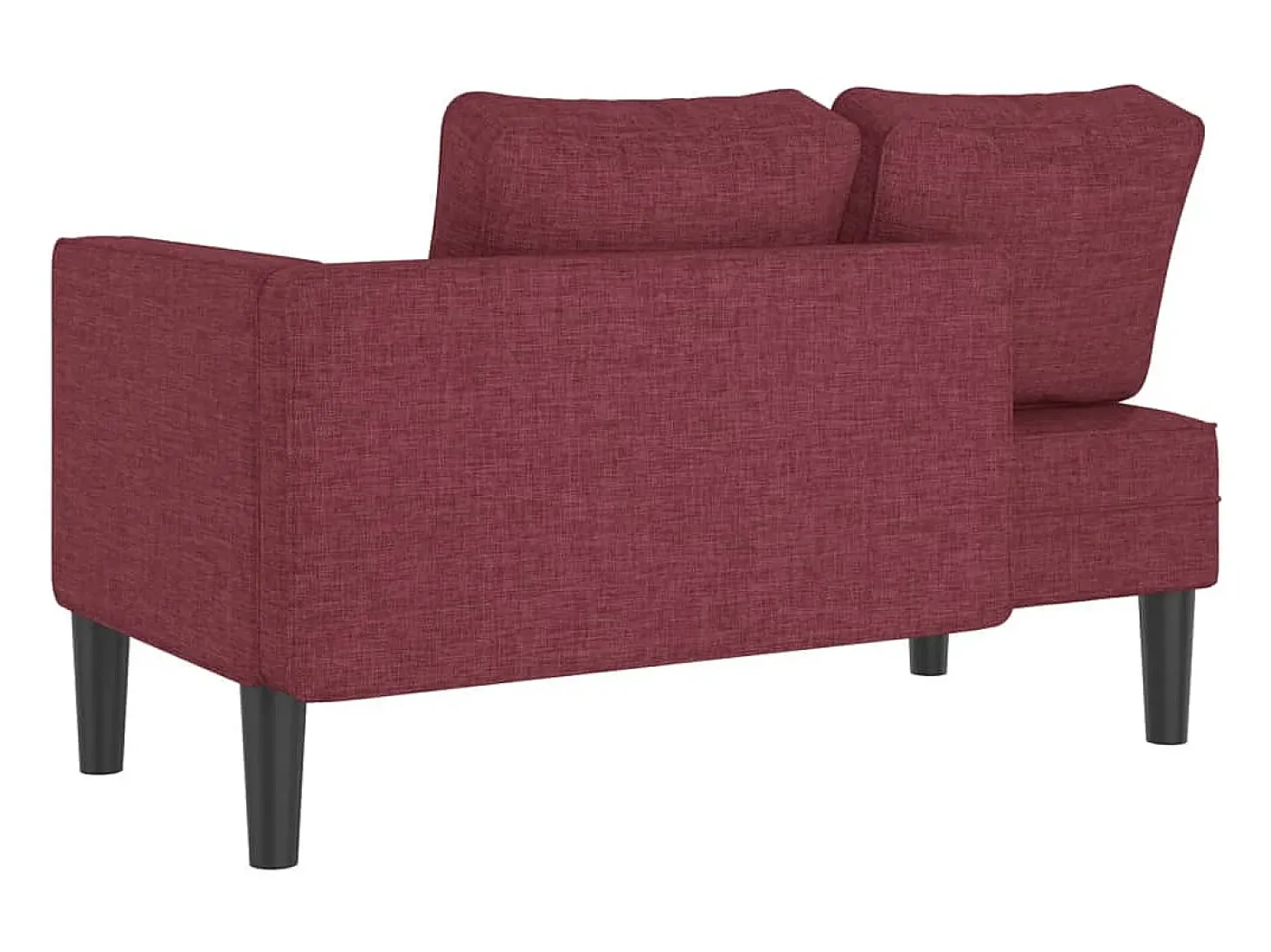 Chaise longue com almofadões tecido vermelho tinto PT925247
