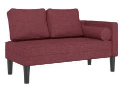 Chaise longue com almofadões tecido vermelho tinto PT925247