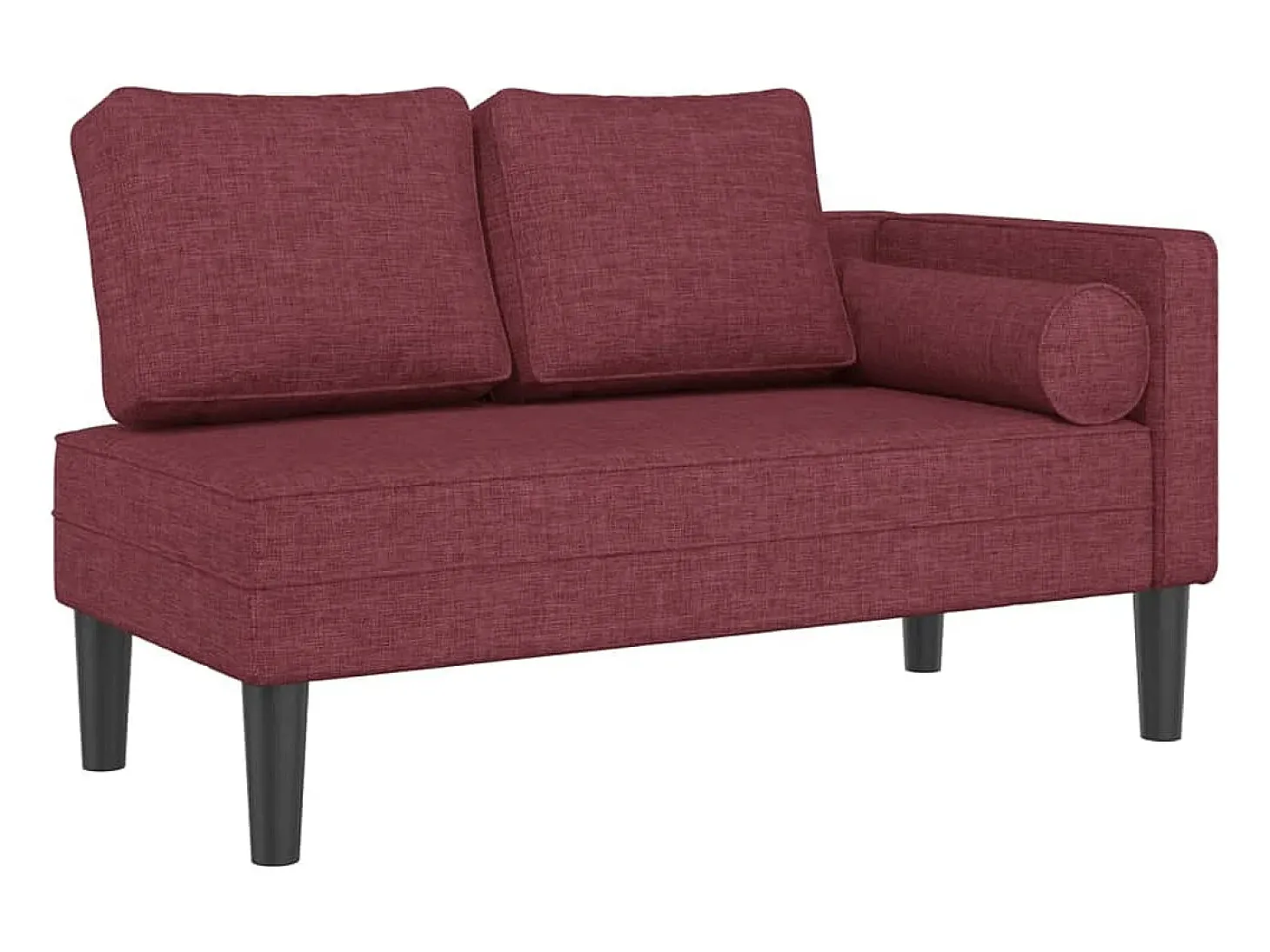 Chaise longue com almofadões tecido vermelho tinto PT925247
