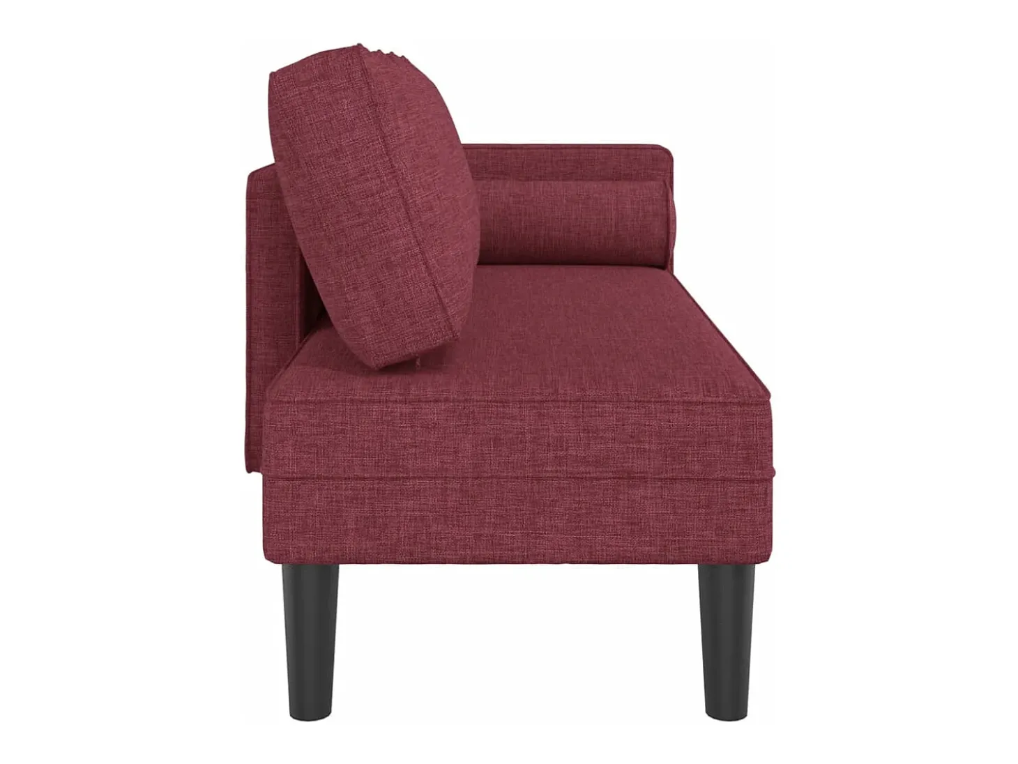 Chaise longue com almofadões tecido vermelho tinto PT925247