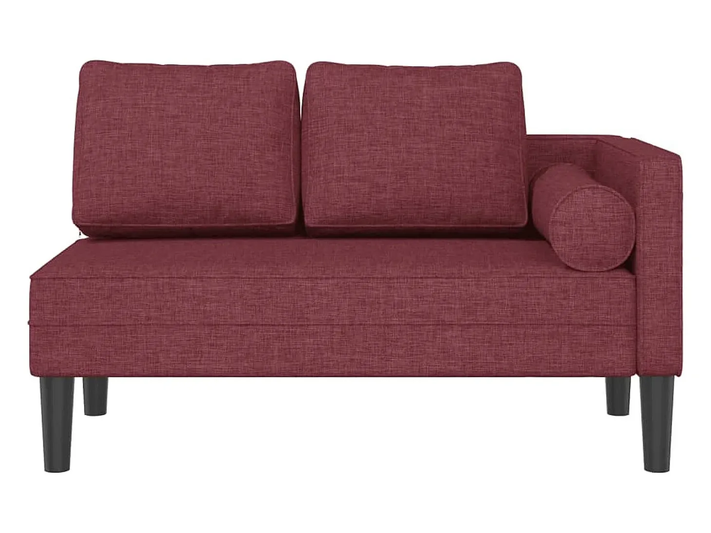 Chaise longue com almofadões tecido vermelho tinto PT925247