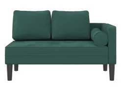 Chaise longue com almofadões veludo verde-escuro PT593667