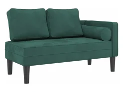 Chaise longue com almofadões veludo verde-escuro PT593667