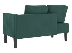 Chaise longue com almofadões veludo verde-escuro PT593667