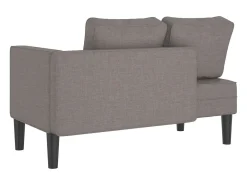 Chaise lounge com almofadões tecido cinzento-acastanhado PT322821