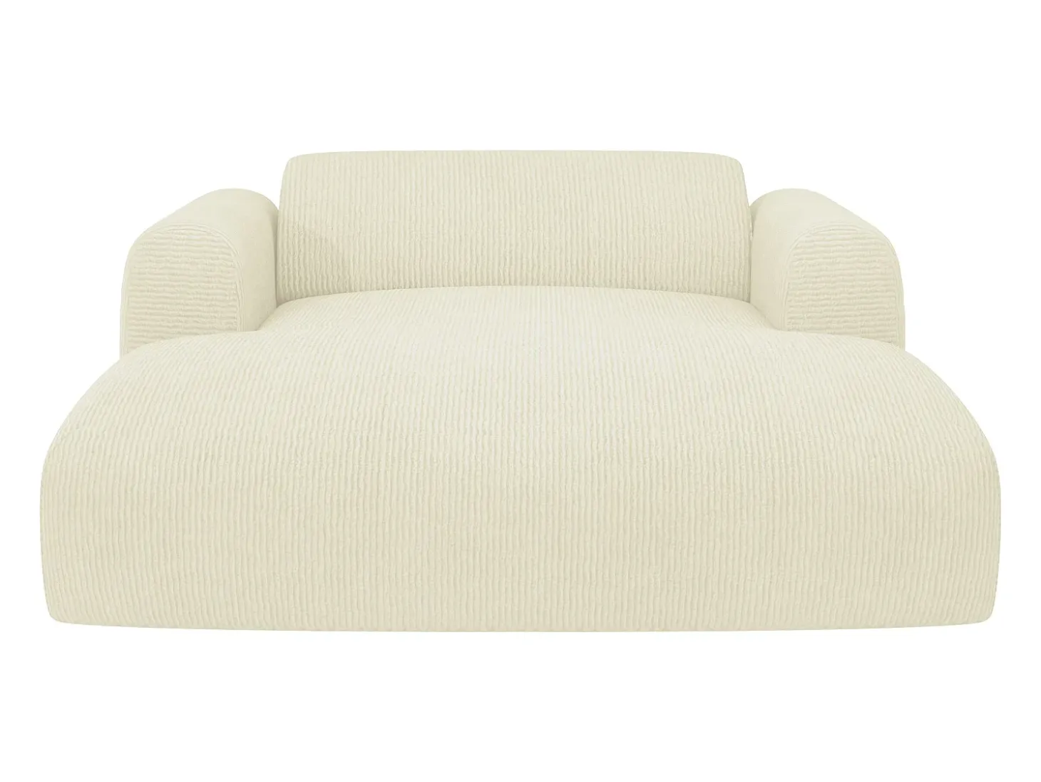 Chaise-longue 2 lugares veludo canelado branco-sujo POGNI de Maison Céphy