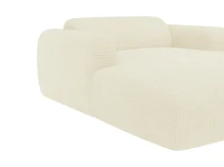 Chaise-longue 2 lugares veludo canelado branco-sujo POGNI de Maison Céphy