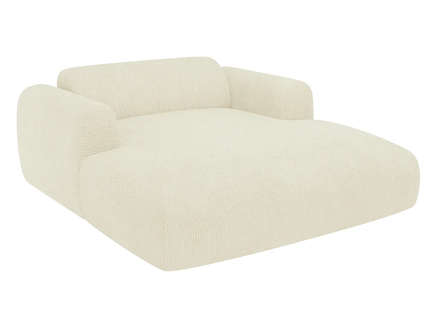 Chaise-longue 2 lugares veludo canelado branco-sujo POGNI de Maison Céphy