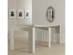 CLARA - Mesa consola branca fina extensível de 25 cm a 2 metros - extensões integradas - até 8 pessoas - envio gratuito