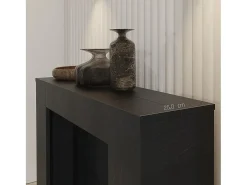 CLARA - Mesa consola fina antracite extensível de 25 cm a 2 metros - extensões integradas - até 8 pessoas - envio gratuito