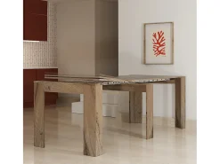 CLARA - Mesa consola fina em carvalho extensível de 25 cm a 2 metros - extensões integradas - até 8 pessoas - envio gratuito