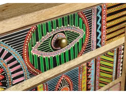 Cômoda com mangueira natural e multicolorida