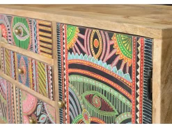 Cômoda com mangueira natural e multicolorida