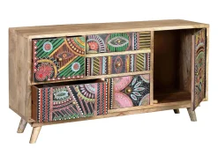 Cômoda com mangueira natural e multicolorida