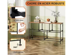 Cômoda de 5 gavetas para quarto, armário de armazenamento com estrutura metálica, multicolorida