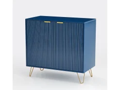 Cômoda de 2 portas com prateleira, aparador, armário de cozinha, quarto, 80 x 40 x 78 cm, azul