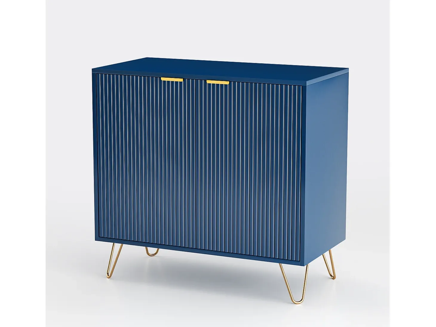 Cômoda de 2 portas com prateleira, aparador, armário de cozinha, quarto, 80 x 40 x 78 cm, azul