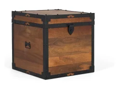 Cômoda em madeira de mangue com acabamentos em estilo vintage fer noir.