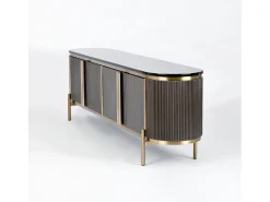 Cómoda 200x60x40 cm cinza escuro estilosa st382a