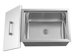 Cofre Térmico de Encastrar em Aço Inoxidável SucceBuy, 50,8 x 35,5 x 30,6 cm, Caixa de Gelo Comercial para Exterior de 30 L para Vinho e Cerveja Gelados