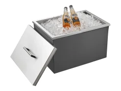 Cofre Térmico de Encastrar em Aço Inoxidável SucceBuy, 50,8 x 35,5 x 30,6 cm, Caixa de Gelo Comercial para Exterior de 30 L para Vinho e Cerveja Gelados