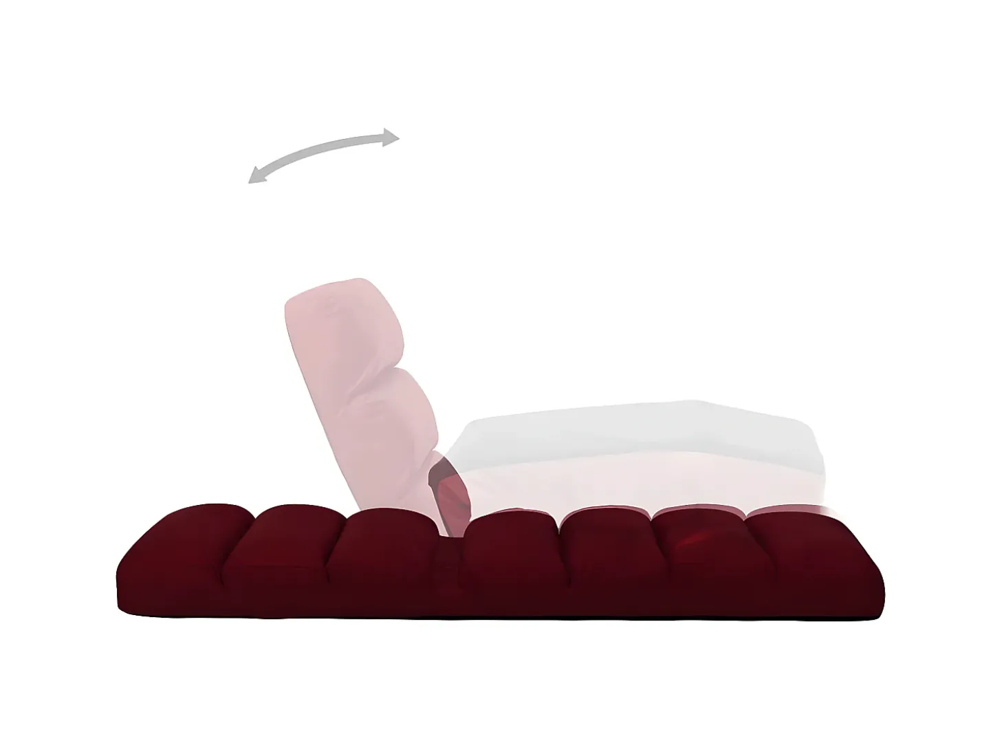 Colchão dobrável couro artificial vermelho tinto PT849913