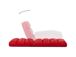 Colchão dobrável couro artificial vermelho PT775163