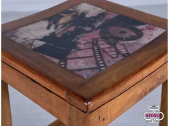 coleção hollywood - Banqueta de madeira marrom - Conjunto de 1 peça