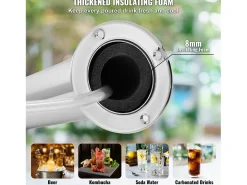 Coluna de Cerveja SucceBuy, com Dois Torneiras, Inox e Fechamento Automático, para Festas e Bares