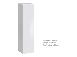 Coluna suspensa modelo médio na cor branca para sala de estar, coleção SWITCH.
