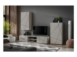 Composição de parede DASH – Móvel para TV, módulo de parede e armário de armazenamento – Acabamento Cashmere