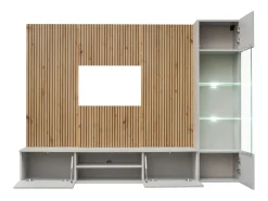 Composição mural IXAR – Móvel de TV e vitrine suspensa – Com LED